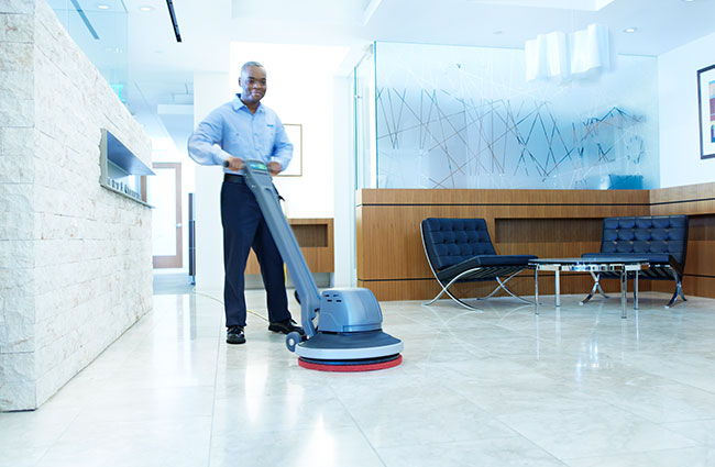 man floor scrubber